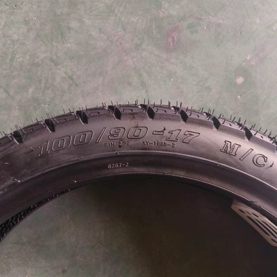 100/90-17 Pneumatico senza tubo da 17 pollici per motociclette con contenuto di gomma e 6pr/8pr Ply Rating
